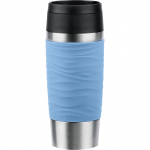 Emsa TRAVEL MUG Waves thermal mug (light blue/stainless steel, 0.36 liters)