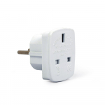 Gembird A-AC-UKEU-001 toitepistiku adapter Type G (UK) Type F valge