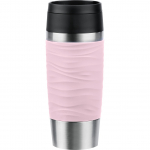 Emsa TRAVEL MUG Waves thermal mug (light pink/stainless steel, 0.36 liters)