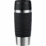 Emsa TRAVEL MUG Waves thermal mug, black/stainless steel, 0.36 liters