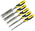 Stanley wood chisel set Dynagrip, 5 part (yellow / black)