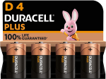 Duracell Plus D, battery (4 pieces, D)