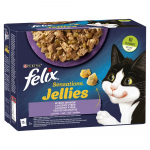 Purina Felix Sensations Mix kalkuni-, makrelli-, lamba- ja heeringalihaga m&auml;rgtoit kassidele 12 x 85 g