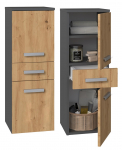 Topeshop NEL V DDS ANT/ART bathroom storage cabinet Graphite, Oak