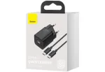 Baseus TZCCSUP-L01 mobiilseadme laadija nutitelefonile, must, vahelduvvool, USB, kiirlaadimine, siseruumidesse