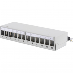 Digitus Modular Desktop Patch Panel, 12-Port (light gray, for Keystone modules, with labeling field)