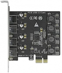 DeLOCK PCIe x1 K 4x ext USB-A BU SS USB - 90509