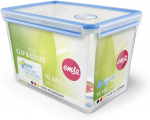 Emsa CLIP & CLOSE food storage container (transparent/blue, 10.6 liters, large format)