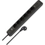 Brennenstuhl 6-way power strip with 1x USB-C, 1x USB-A (black/anthracite, 2 meters, 13,500A surge protection)