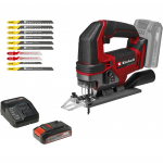 EINHELL Power X-Change cordless jigsaw TE-JS 18/100 Li, 18 Volt red/black, Li-ion battery 2.5 Ah