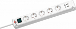 Brennenstuhl Bremounta 5-way, power strip (white, 2x USB)