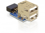 Delock USB Pinheader blue > 2x USB 2.0 blue