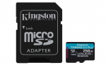 Kingston Technology 256GB microSDXC Canvas Go Plus Gen4 200MB/s A2 U3 V30 m&auml;lukaart + adapter