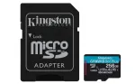 Kingston Technology 256GB microSDXC Canvas Go Plus Gen4 200MB/s A2 U3 V30 m&auml;lukaart + adapter