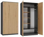 Topeshop SD-90 ANT/ART KPL magamistoa riidekapp 7 riiulit 2 ust