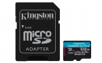 Kingston Technology 512GB microSDXC Canvas Go Plus Gen4 200MB/s A2 U3 V30 m&auml;lukaart + adapter