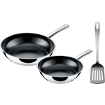 Silit Talis pan set with spatula, 20 & 24 cm (stainless steel/black)