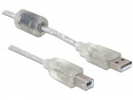 Delock USB 2.0 A-B St. m.Ferritk. clear 0,5m