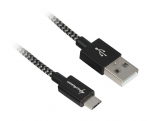 Sharkoon USB 2.0 A-B black / grey 1.0m - Aluminum + Braid