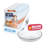 ANIMAL ISLAND Everyday Kitten Turkey and veal in broth Box - wet cat food - 12x85g + free plate