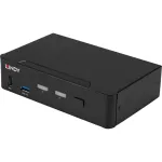 Lindy 2 Port KVM Switch, DisplayPort 1.4, USB 3.0 & Audio (black)