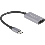 DeLOCK USB adapter, USB-C male > HDMI female 8K 30hz grey/black, 15 cm, HDR and HDCP