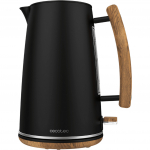 Cecotec ThermoSense 400 Black Woody Electric Kettle, black/wood, 3,000 watts, 1.7 liters