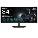 GIGABYTE G34WQC2 34&rdquo; WQHD kumer m&auml;ngurimonitor - 3440 x 1440, 1500R, 200Hz, 1ms, 450 cd/m2, AMD FreeSync Premium, DisplayHDR 400, HDMI 2.0, Displayport 1.4