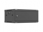 Rack cabinet wall-mounted 19-inch 4U 600x450 black metal door (flat pack)