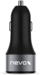Nevox USB PD Type C + QC 3.0 car charging adapter, charger (black)