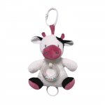 Cow music box white-claret 18 cm