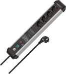 Brennenstuhl Premium Protect Line 4-way, power strip (black/silver, 60,000 A surge protection, 3 meters)