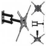 Maclean TV Mount / Bracket, max VESA 400x400, 32-55", up to 25 kg, black, tilt adjustment 0&deg;&ndash;-15&deg; and swivel adjustment +90&deg;&ndash;-90&deg;, MC-190