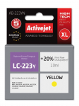 Activejet AB-223YN tint (asendus tint Brother LC223Y tindile; Supreme; 10 ml; kollane)