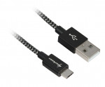 Sharkoon USB 2.0 A-B black / grey 2.0m - Aluminum + Braid