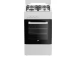 Beko FSG52020FW cooker Freestanding cooker Gas Black, White