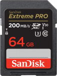 SanDisk Extreme PRO 64 GB SDXC, memory card (black, UHS-I U3, Class 10, V30)