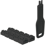 Lindy RJ45 Port Lock (Pack of 10) with Key (Black, Code Black)