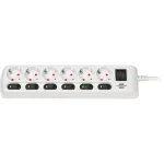 Brennenstuhl socket strip 6-way 2m white - H05VVF 3G1.5