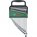 Bosch Powertools combination/open-end wrench set, 15 pieces (with organizer)