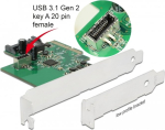 DeLOCK PCIe card> 1x internal USB 3.2 Gen 2 Key A 20 pin, interface card