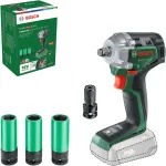Bosch Powertools cordless impact wrench UniversalImpactDrive 18V-350 solo (green, without battery and charger, incl. 3 socket wrench inserts, POWER FOR ALL ALLIANCE)