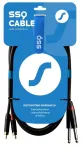 SSQ RCAJM5 - Kaabel 2x RCA - 2x Mono Jack 6,3 mm 3 m Must