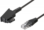 goobay TAE Anschlusskabel DSL/VDSL, Kabel schwarz, 15 Meter