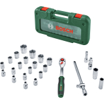 Bosch Powertools 1/2" ratchet set with socket wrenches, 26 pieces (green, torque up to 768 Nm, in case)