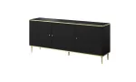 GLAMOUR kummut 180x40x75.5 cm must matt + kuldne