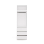 OPENO 1W1P3S WHITE Wardrobe &ndash; Modular Wardrobe with Clothes Rail and 3 Drawers