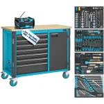 Hazet workbench assistant (179NW-7/210), mobile, assortment (blue/black, 210 pieces incl. DAB radio)