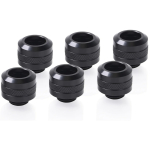 Alphacool Eiszapfen PRO 13mm HardTube Fitting G1/4 - Deep Black (black, 6er Set)
