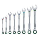 Bosch Powertools wrench with ratchet set, 8 pieces (green/black)